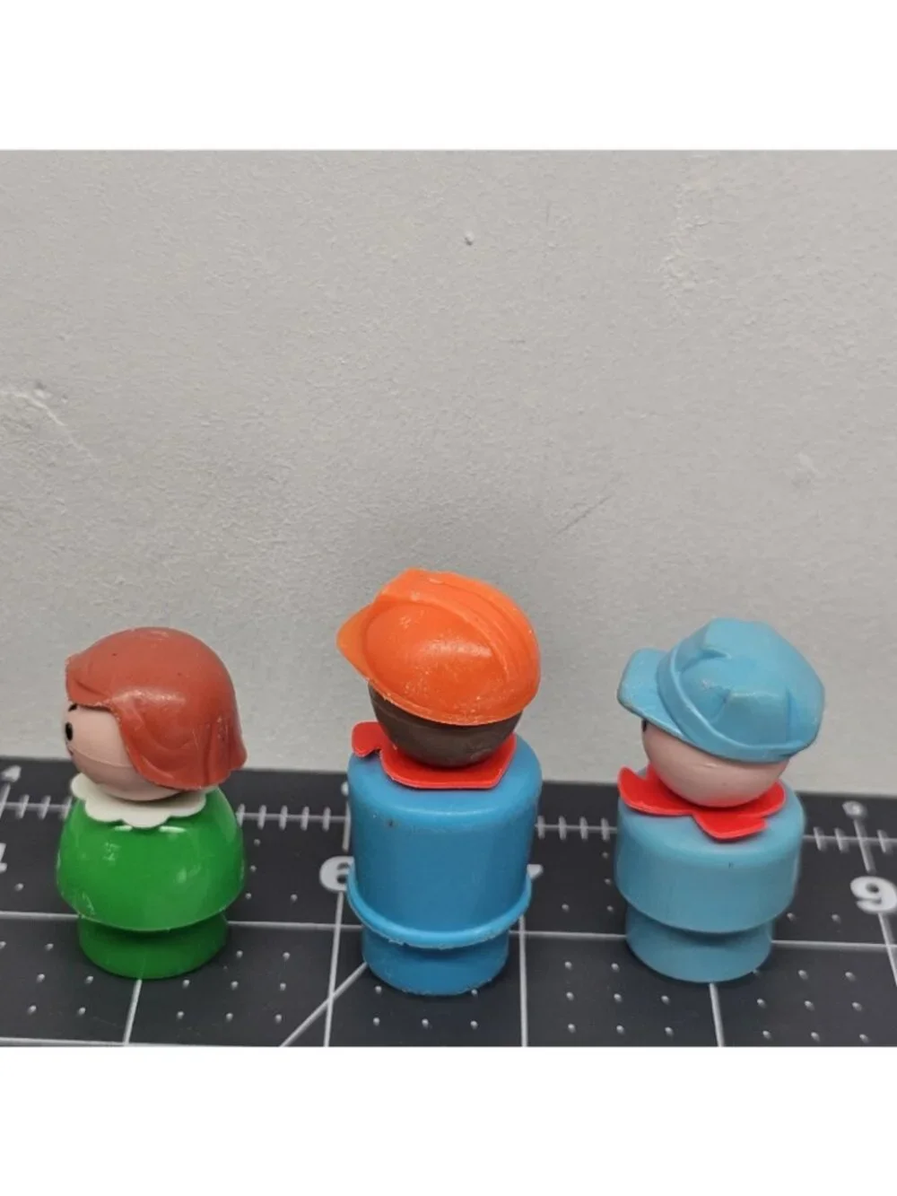 Vintage Fisher Price Little People Lot 3 Figures Construction Worker Boy Plastic
